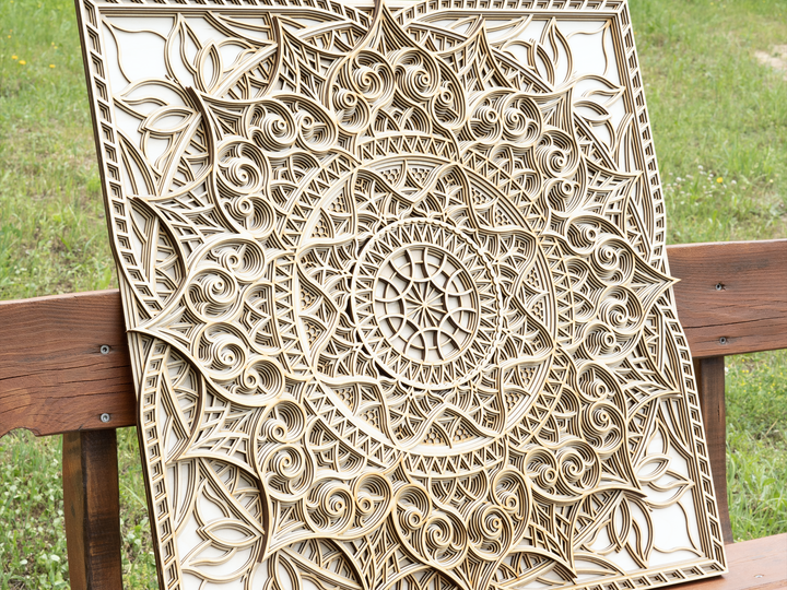 Geometric Wooden Mandala Wall Art