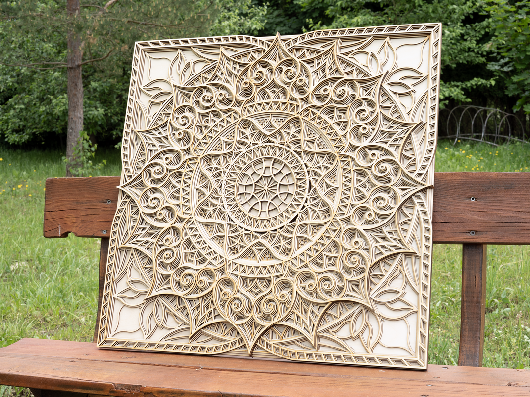 Geometric Wooden Mandala Wall Art