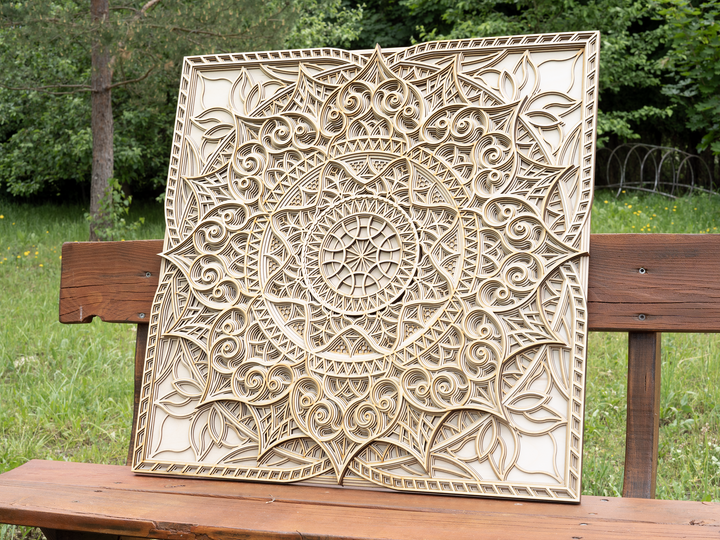 Geometric Wooden Mandala Wall Art
