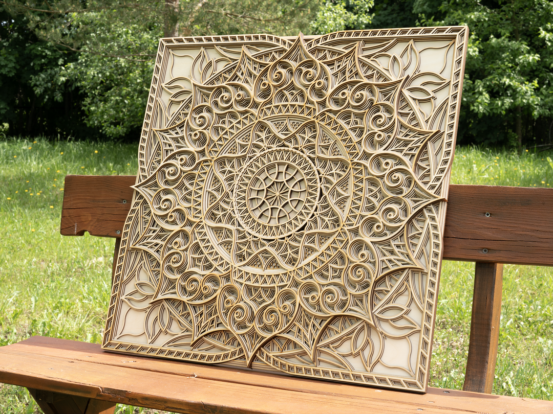 Geometric Wooden Mandala Wall Art