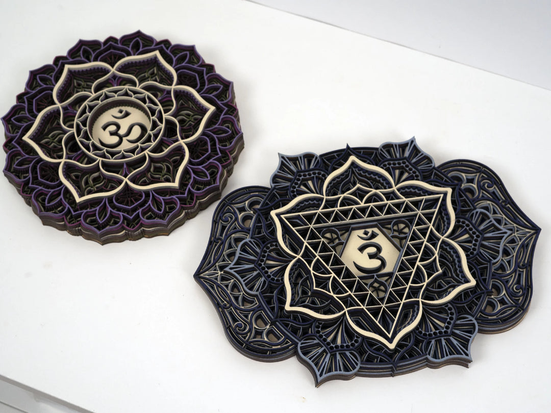 Chakra Mandala Set Wooden Wall Art