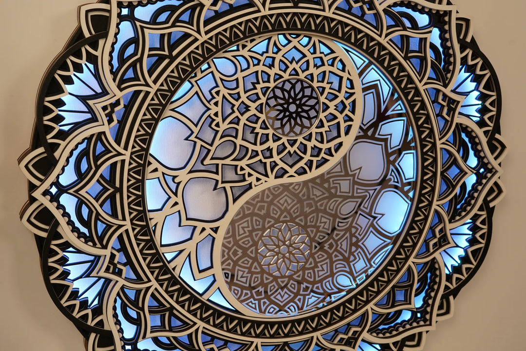 Yin Yang Glowing Mandala Wall Art