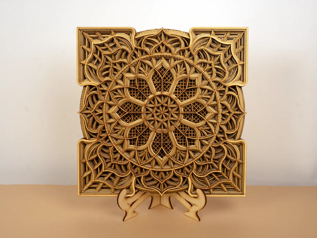 Wooden Square Mandala Wall Art