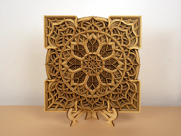 Wooden Square Mandala Wall Art