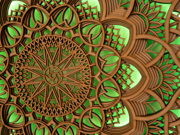 Sacred Geometry Glowing Mandala Wall Art