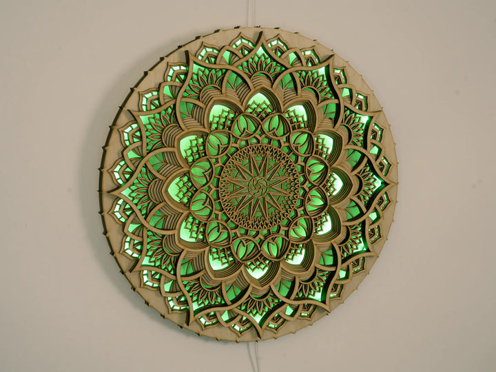 Sacred Geometry Glowing Mandala Wall Art