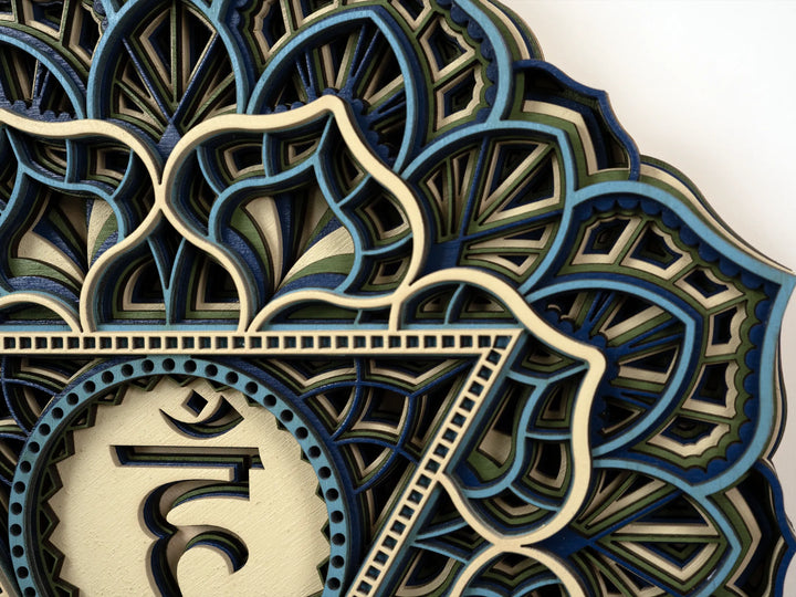 Throat Chakra Wooden Mandala Wall Art
