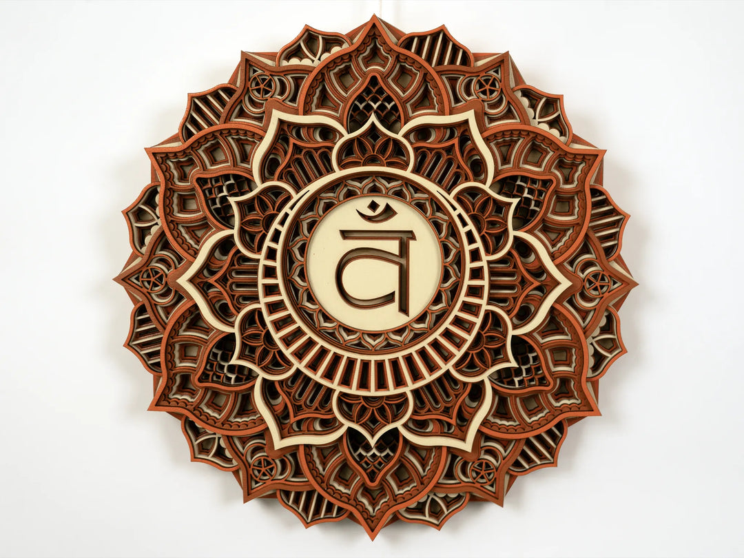 Sacral Chakra Wooden Mandala Wall Art