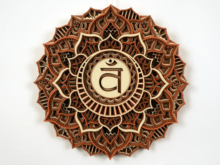 Sacral Chakra Wooden Mandala Wall Art