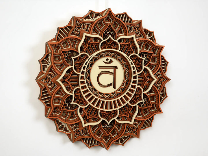 Sacral Chakra Wooden Mandala Wall Art