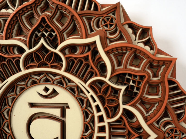 Sacral Chakra Wooden Mandala Wall Art