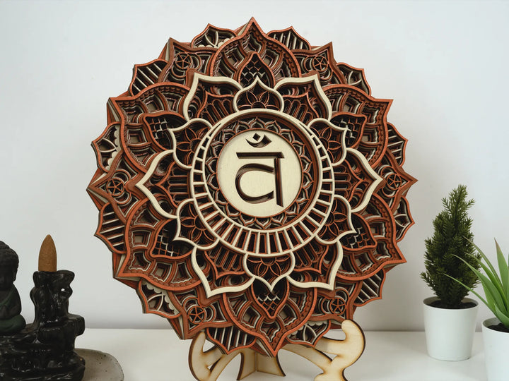 Sacral Chakra Wooden Mandala Wall Art