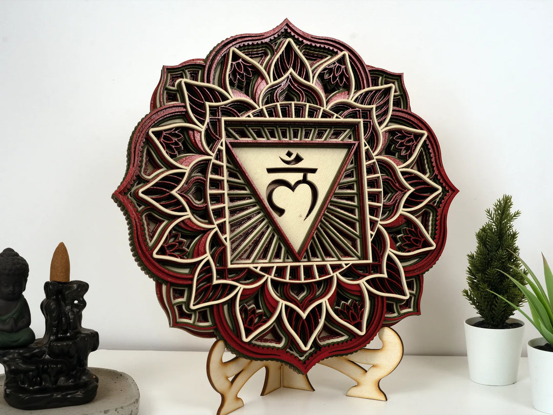 Root Chakra Wooden Mandala Wall Art