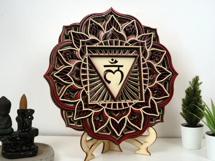 Root Chakra Wooden Mandala Wall Art