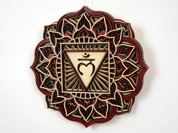 Root Chakra Wooden Mandala Wall Art