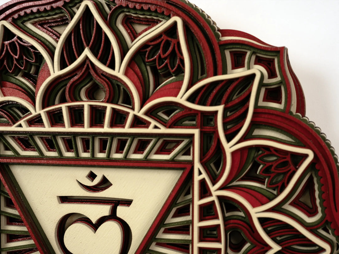 Root Chakra Wooden Mandala Wall Art