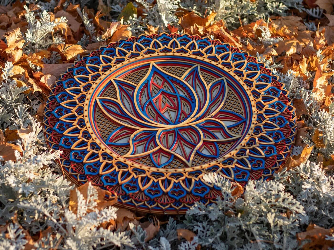 Lotus Flower Wooden Mandala Wall Art