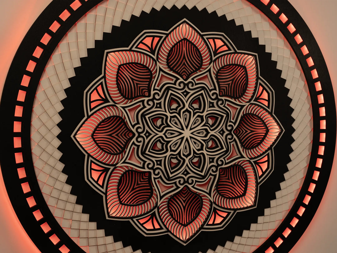 Flower Glowing Mandala Wall Art