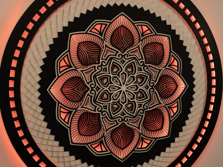Flower Glowing Mandala Wall Art
