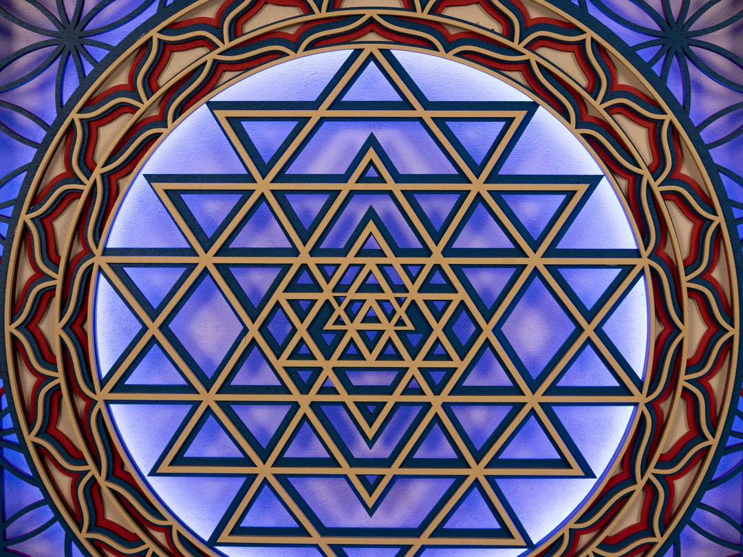 Sri Yantra Glowing Mandala Wall Art