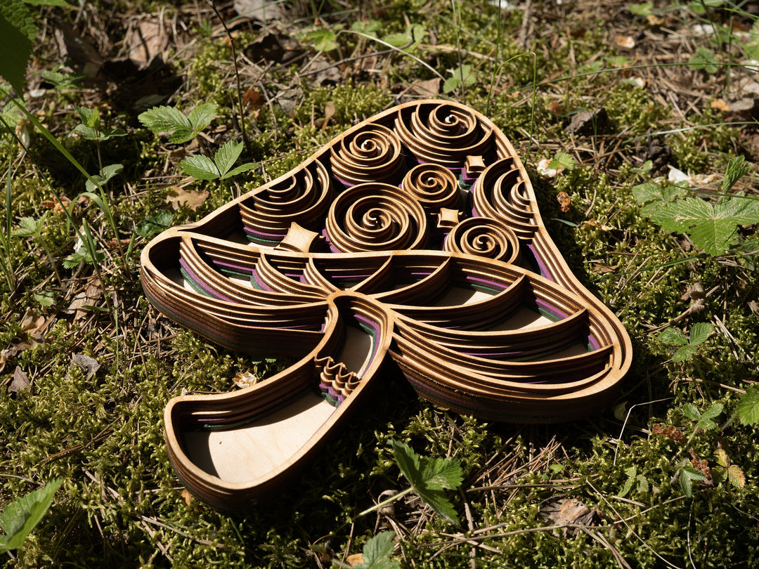 3D Mandala Wooden Mushroom Wall Decor, Psychedelic Spiritual Art
