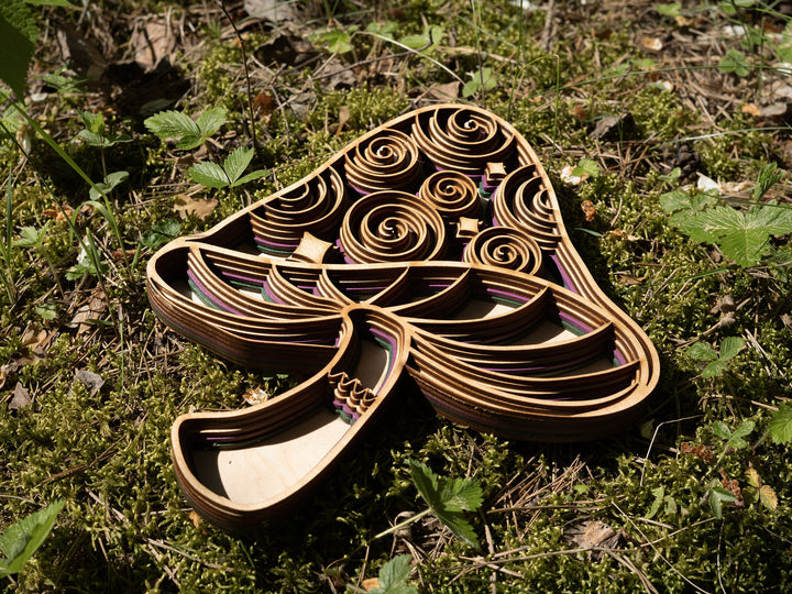 3D Mandala Wooden Mushroom Wall Decor, Psychedelic Spiritual Art