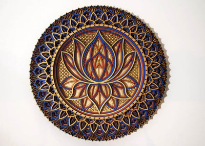 Lotus Flower Elegant Wooden Mandala
