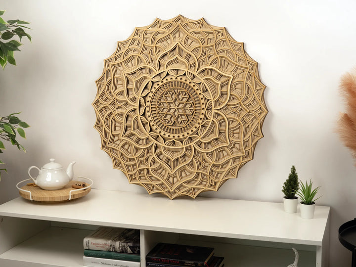 Hexagon Wooden Mandala Wall Art