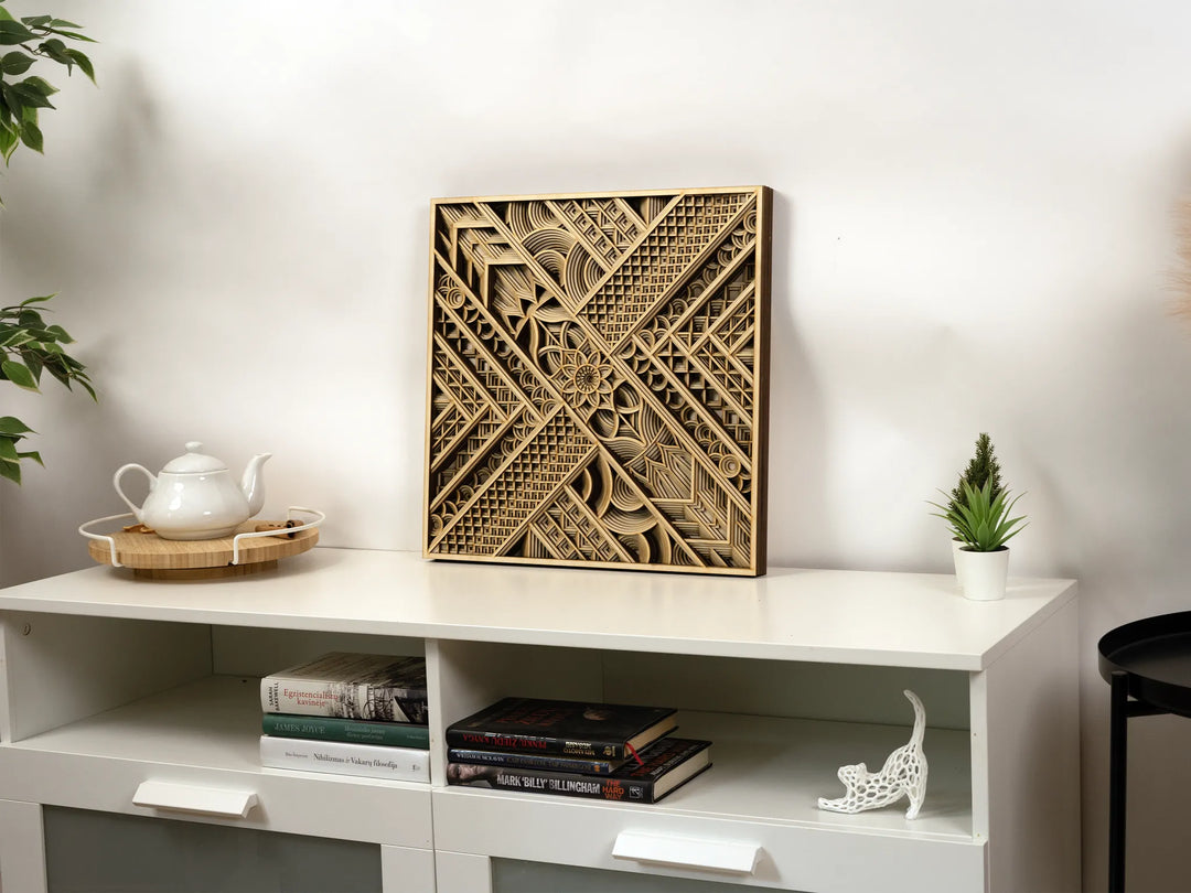 Layered Wooden Mandala Wall Art