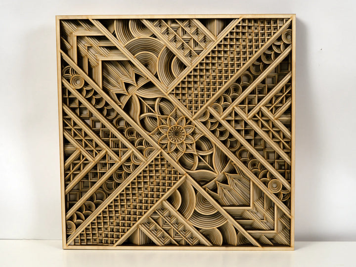 Layered Wooden Mandala Wall Art