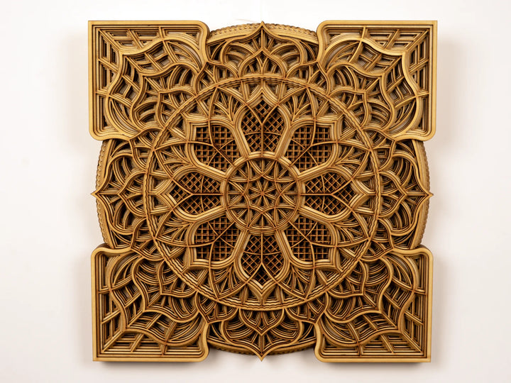 Wooden Square Mandala Wall Art