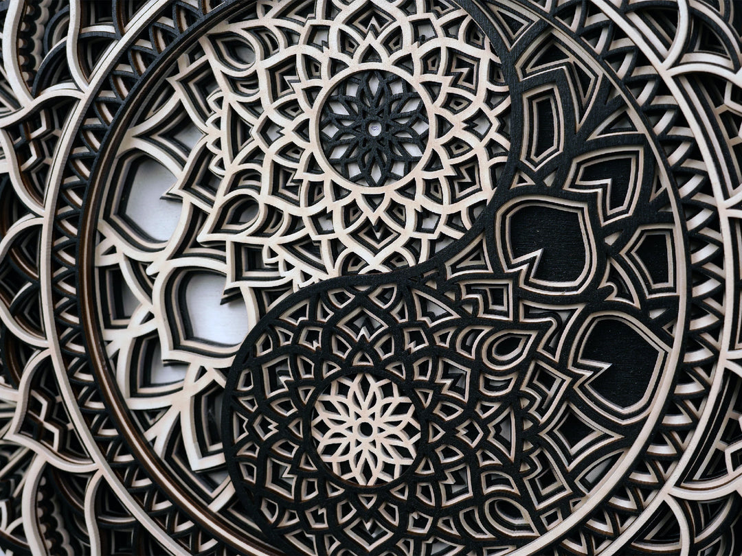 Yin Yang Wooden Mandala Wall Art