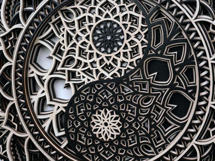 Yin Yang Wooden Mandala Wall Art