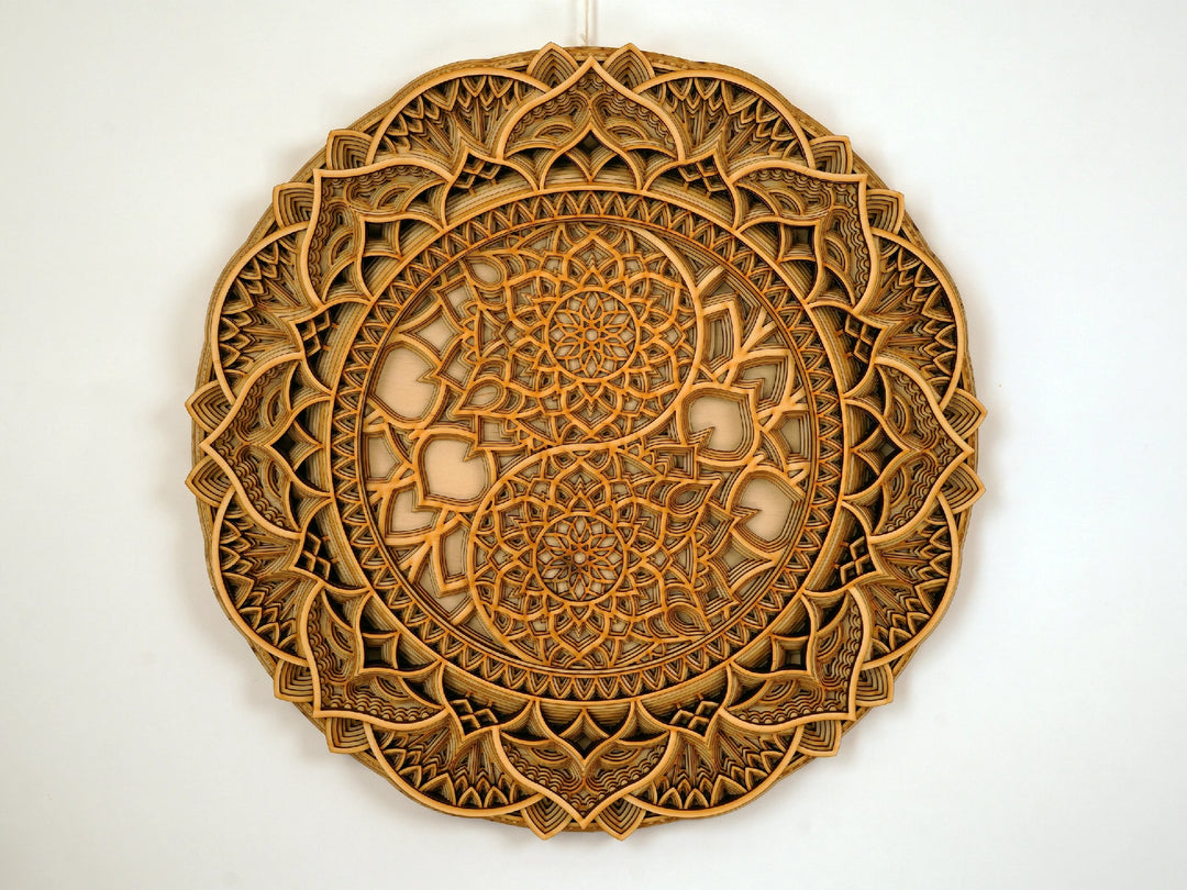 Yin Yang Wooden Mandala Wall Art