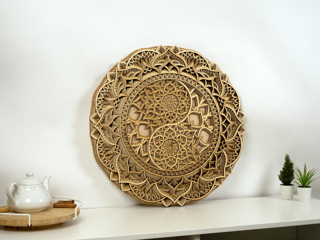 Yin Yang Wooden Mandala Wall Art