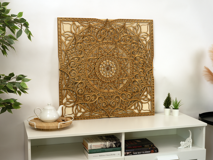 Geometric Wooden Mandala Wall Art