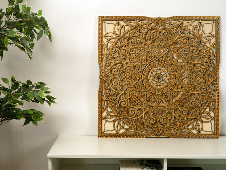 Geometric Wooden Mandala Wall Art