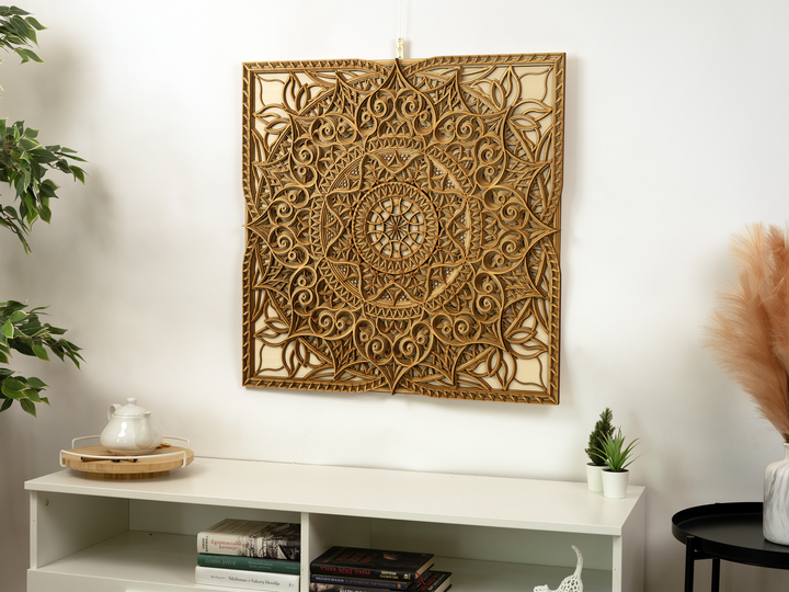 Geometric Wooden Mandala Wall Art