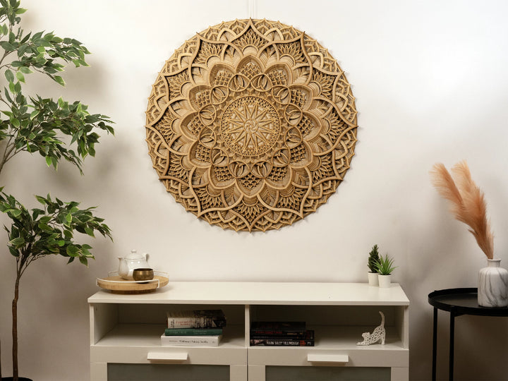 Ornamental Wooden Mandala Wall Decor