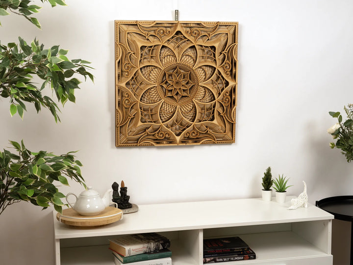Elegant Square Mandala Wall Art