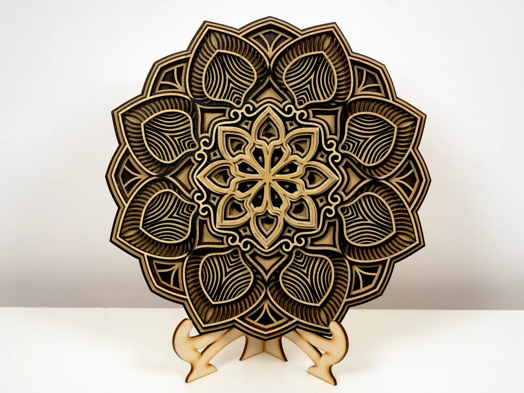 Boho Flower Wooden Mandala Wall Art