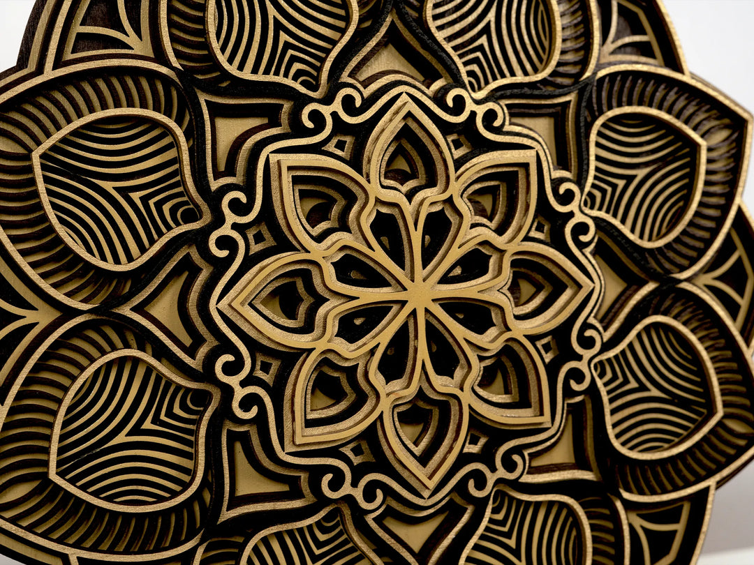 Boho Flower Wooden Mandala Wall Art