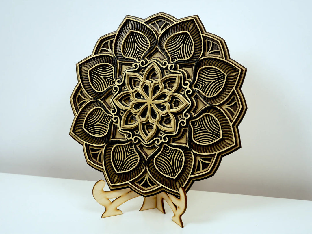 Boho Flower Wooden Mandala Wall Art