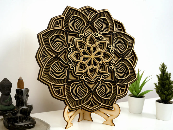 Boho Flower Wooden Mandala Wall Art