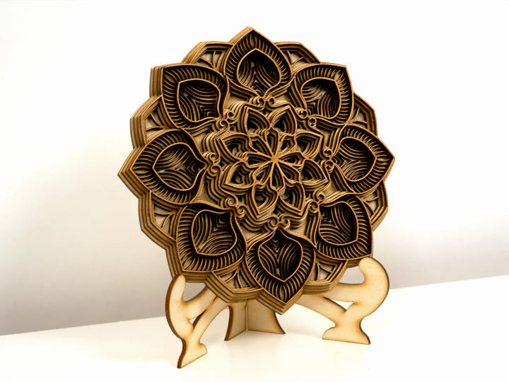 Boho Flower Wooden Mandala Wall Art