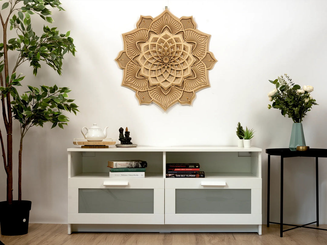 Flower Boho Wooden Mandala Wall Art