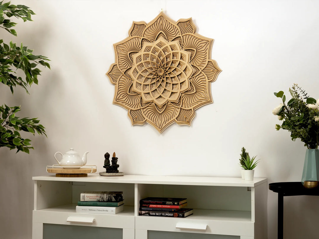 Flower Boho Wooden Mandala Wall Art