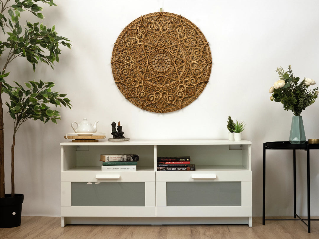 Boho Wooden Mandala Wall Decor