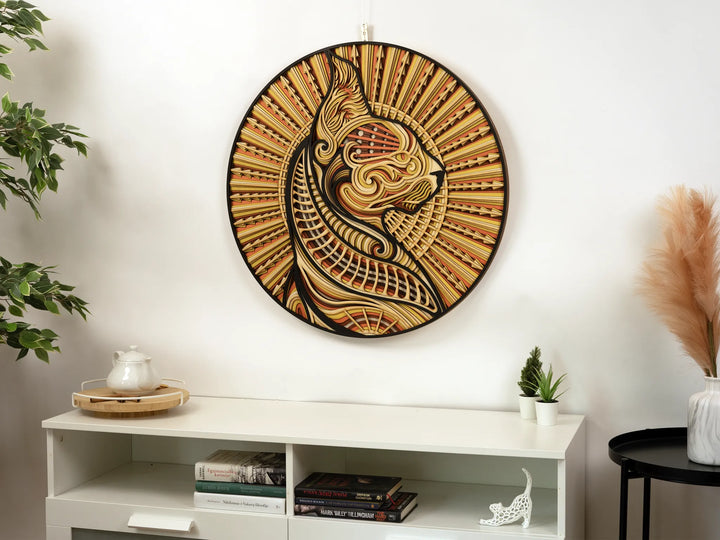 Sphynx Cat Mandala Wall Art