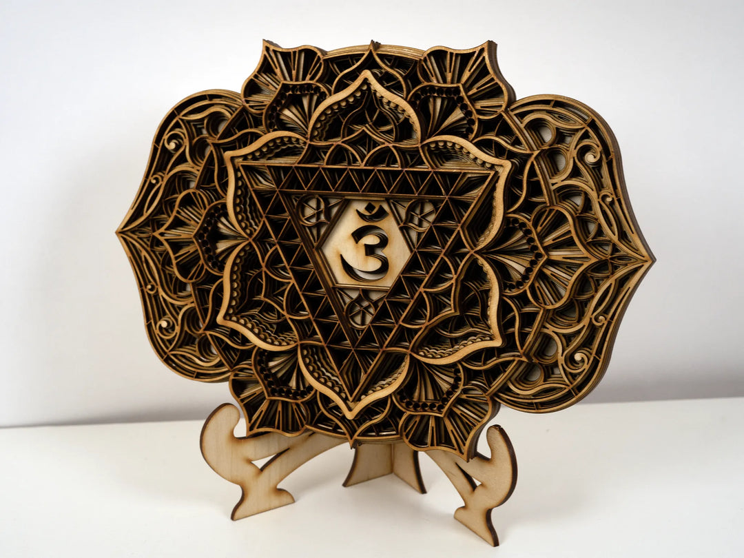 Third Eye Chakra Wooden Mandala Wall Art